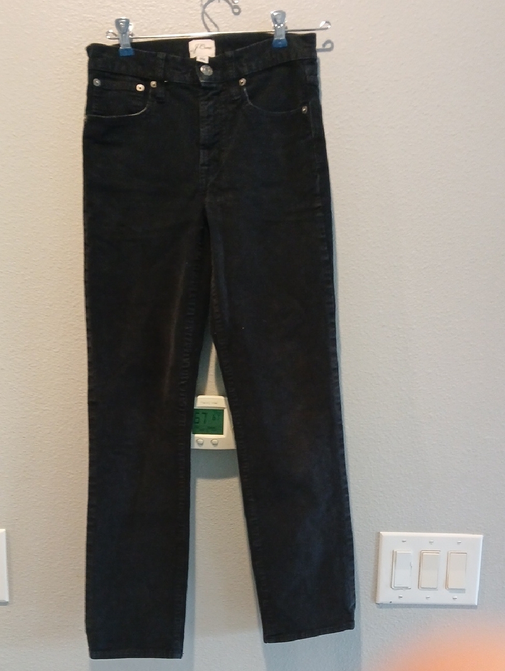 J. Crew Vintage Slim Straight Corduroy Black Jeans with Branded Waist Label 24